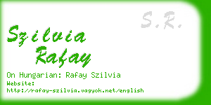 szilvia rafay business card